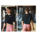 NEBBIA - Crop top na cvičenie Minimalist Logo 600 (black) - NEBBIA