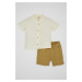 DEFACTO Baby Boy Short Sleeve Shirt Shorts 2-Piece Set