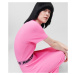 Šaty Karl Lagerfeld Sslv Knit Dress W/Logo Ružová