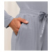 Dámské kalhoty Thermal WIDE TROUSER HIGH WAIST světlá kombinace hnědé (M003) 0038