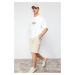 Trendyol Stone Relaxed Cut Denim Jeans Shorts with Cargo Pocket & Bermuda