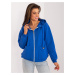 MODRÁ MIKINA NA ZIPS S KAPUCŇOU -RV-BL-9136.06-COBALT