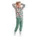 Denokids Pink Floral Girl's Green Winter Tracksuit