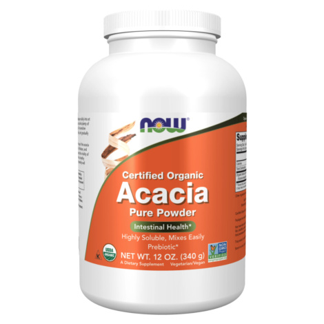 NOW® Foods NOW Acacia Pure Powder, Akácie, prebiotikum, prášok, BIO, 340 g