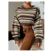 46157 Dewberry Knit Crop Womens Sweater-VISION