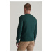 SVETER GANT COTTON TEXTURED C-NECK TARTAN GREEN