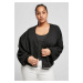 Women's Organic Oversized Short Terry Cardigan Black