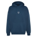 Trendyol Indigo Regular/Normal Cut Hooded Fleece/Warm Wolf Embroidered Sweatshirt