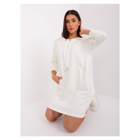 Women's sweatshirt dress Ecru with pockets