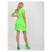 Fluo green mini dress with ruffle