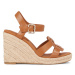 Tommy Hilfiger Espadrilky Espadrille High Wedge Leather FW0FW07925 Hnedá