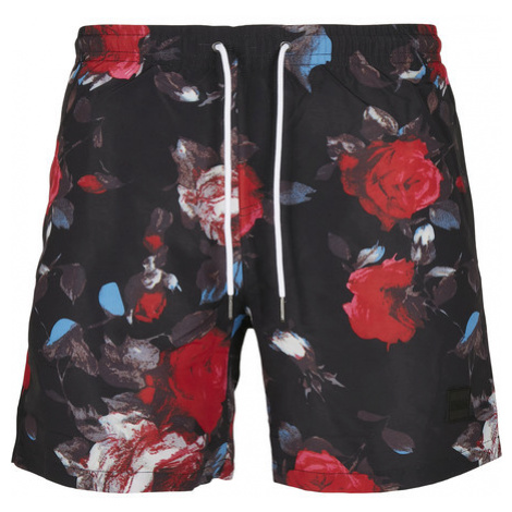 Urban Classics Pattern Swim Shorts black rose aop