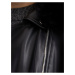 Čierna dámska koženková bunda s umelým kožúškom ORSAY