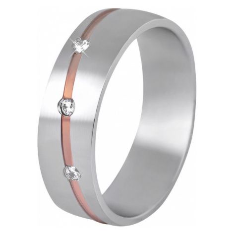 Beneto Dámsky bicolor prsteň z ocele SPD07 62 mm