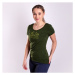 PROGRESS LIBERTA FLOWBIKE Dámske bambusové tričko, khaki, veľkosť