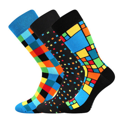 Lonka Dikarus Pánske trendy ponožky - 3 páry BM000000727600100332 kocka / mix B