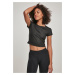 Women's Stretch Pattern Cropped Tee Black Snake