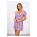 Floral dress with ruffles of purple color