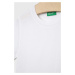 Detské bavlnené tričko United Colors of Benetton biela farba, jednofarebný