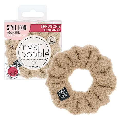 Ozdobná špirálová gumička Invisibobble Sprunchie Original Bear Necessities - svetlo hnedá (IB-SP