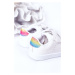 Children's Velcro Sneakers White-Rainbow Cute Girl