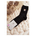 Patterned socks for women with teddy bear, black