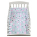 New Baby 3dielne posteľné obliečky 90/120cm obláčiky ružové