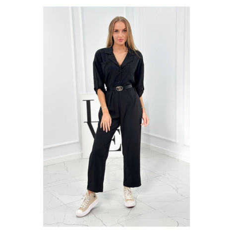 Overall with decorative belt black