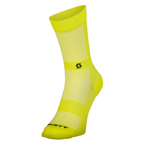SCOTT Cyklistické ponožky klasické - PE NO SHORTCUTS CREW - žltá