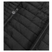 Čierna dámska bunda s kvetovanou podšívkou (SF726)