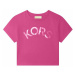 Detské bavlnené tričko Michael Kors fialová farba