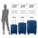 British Traveller set 3 kufrov - 42L, 72L, 111L - navy