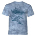 Pánske batikované tričko The Mountain - MONOTONE SHARKS - modrá
