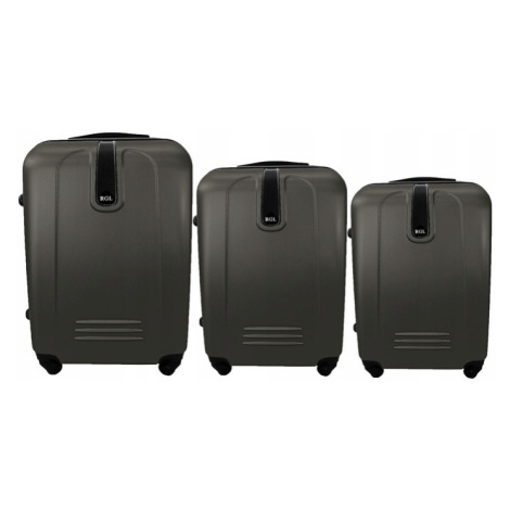 Čierny set 3 ľahkých plastových kufrov &quot;Superlight&quot; - veľ. M, L, XL