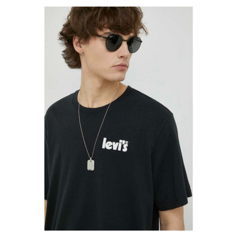 Bavlnené tričko Levi's 16143.0837-Blacks, čierna farba, s potlačou Levi´s