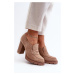 Women's eco suede high-heeled shoes beige Larmaves