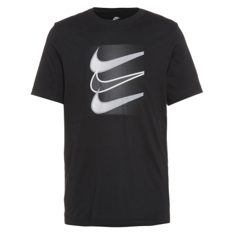 Nike Sportswear Tričko 'SWOOSH'  kamenná / čierna / biela
