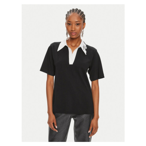 KARL LAGERFELD Polokošeľa 245W1701 Čierna Regular Fit