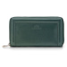 Dámska kožená peňaženka s ozdobným okrajom, veľká zelená 14-1-936-0