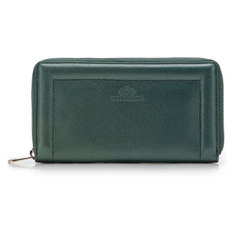Dámska kožená peňaženka s ozdobným okrajom, veľká zelená 14-1-936-0 Wittchen