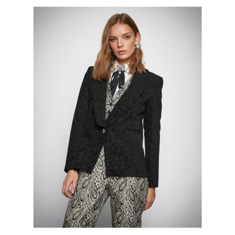 Koton Melis Ağazat X - Jacquard Pocket Detailed Blazer Jacket