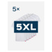 5pack pánskych bielych tričiek AGEN - 5XL