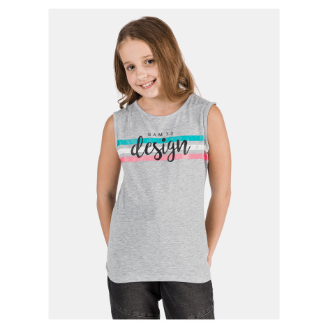 SAM73 Grey Girls' Tank Top with SAM 73 Print - Girls