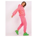 Fluo pink set of women's hoodie Liana