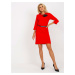 Bright red pencil cocktail dress with belt