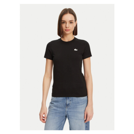 Lacoste Tričko TF9246 Čierna Slim Fit