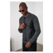 Trendyol Black Male Micro College Collar Regular Coat