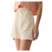 Dámske teplákové kraťasy 4F SHORTS CAS-4FWSS24TSHOF350-12S-CREME