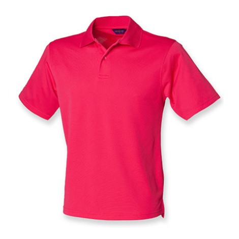 Henbury Pánske funkčné polo tričko H475 Bright Pink