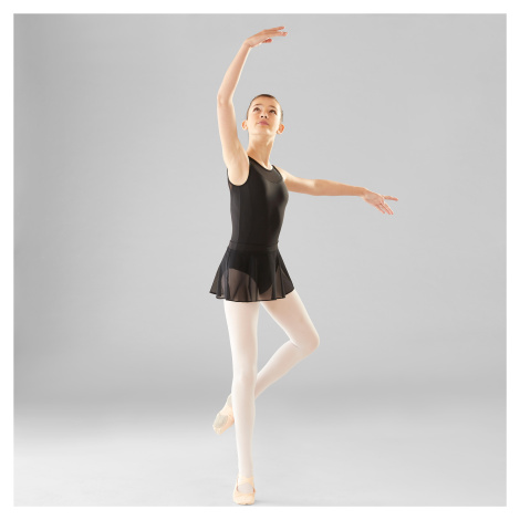 Dievčenský baletný trikot z dvojitého materiálu čierny